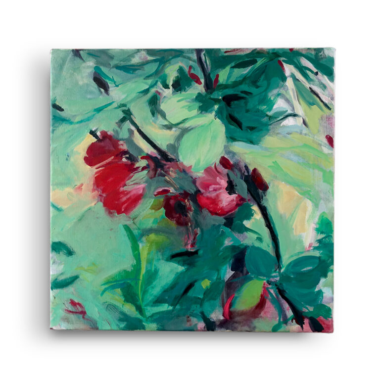 Floral jazz 2 oil/canvas, (40 x 40 cm)