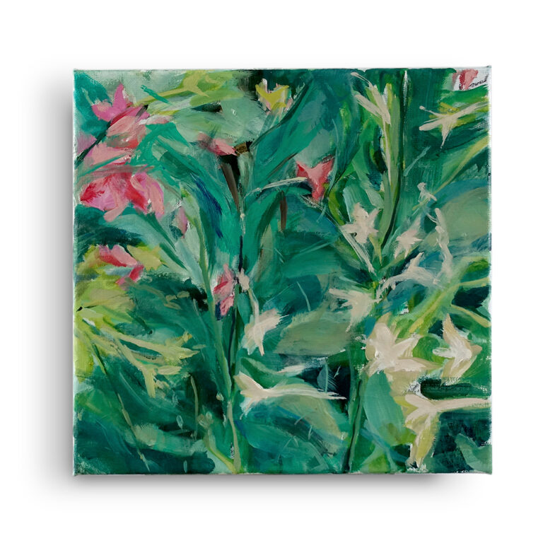 Floral jazz 4 oil/canvas, (40 x 40 cm)